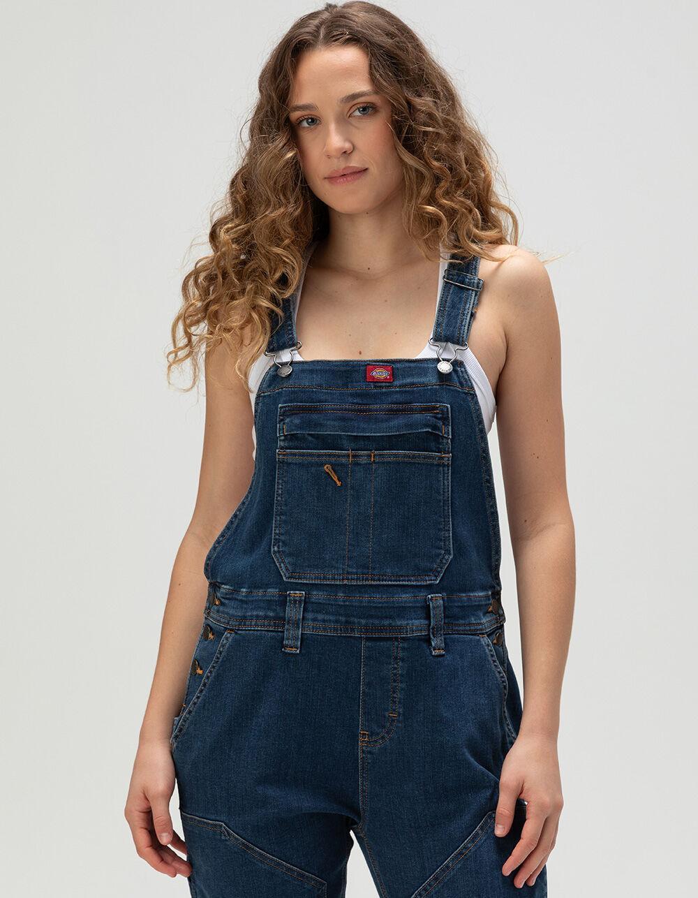 DICKIES Double Front Womens Bib Overalls - DK STONE Product Image