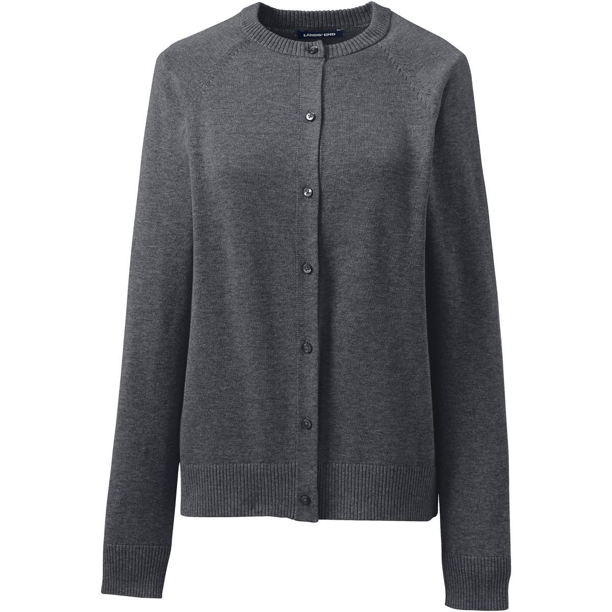 Women's Lands' End Cotton Modal Cardigan Sweater, Size: Medium, Yellow Product Image
