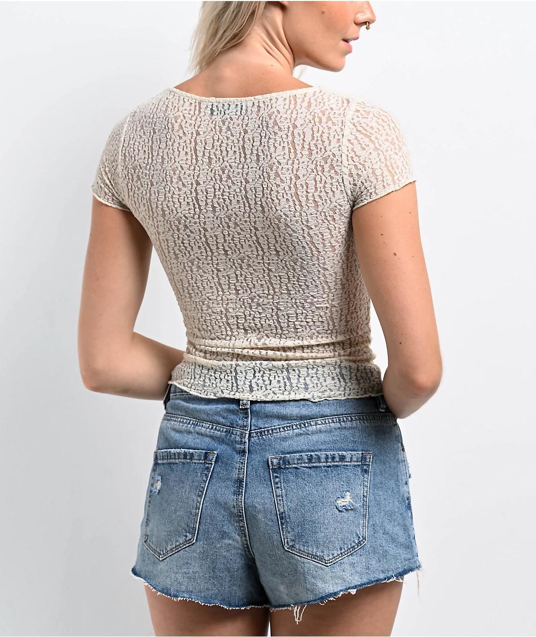 Freeworld Fancy Lace Birch top Product Image