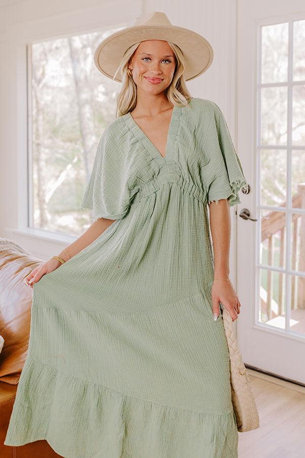 Pursuit Of Happiness Midi Dress in Sage Product Image