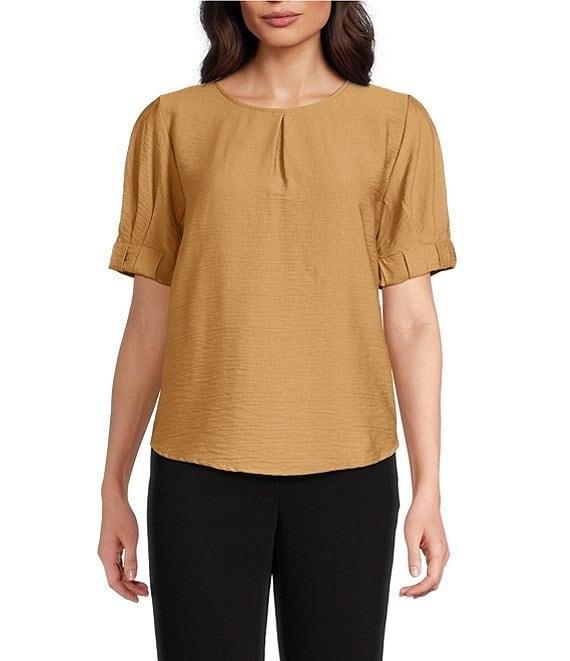DKNY by Donna Karan Crinkle Roll Short Sleeve Crew Neck Top Product Image