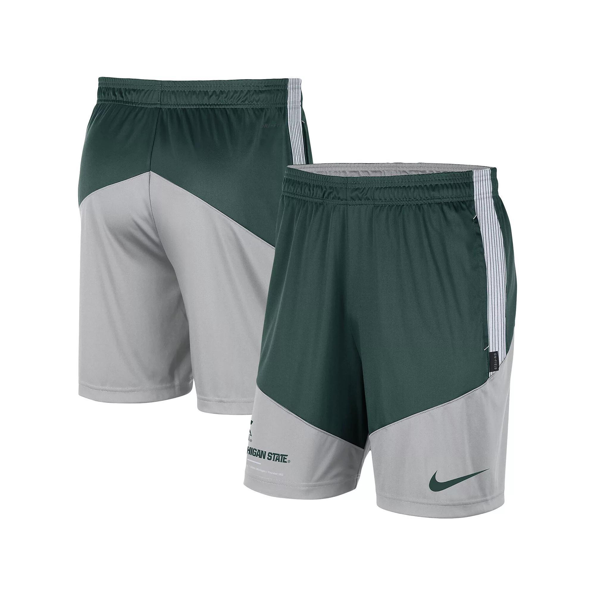 Mens Nike /Gray Michigan State Spartans Team Performance Knit Shorts Product Image