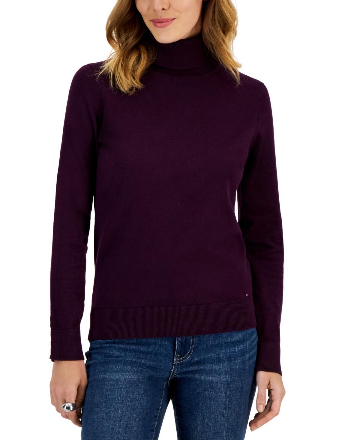 Tommy Hilfiger Solid Turtleneck Sweater (True ) Women's Sweater Product Image