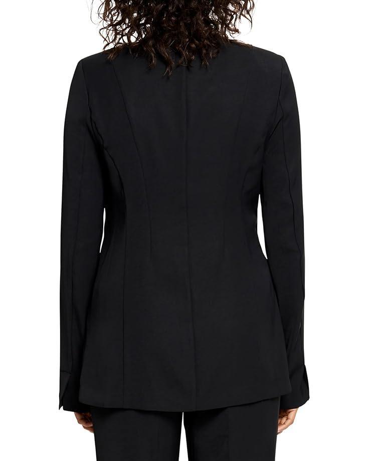 Glossy Sheen Ruched Shoulder Woven Top Product Image