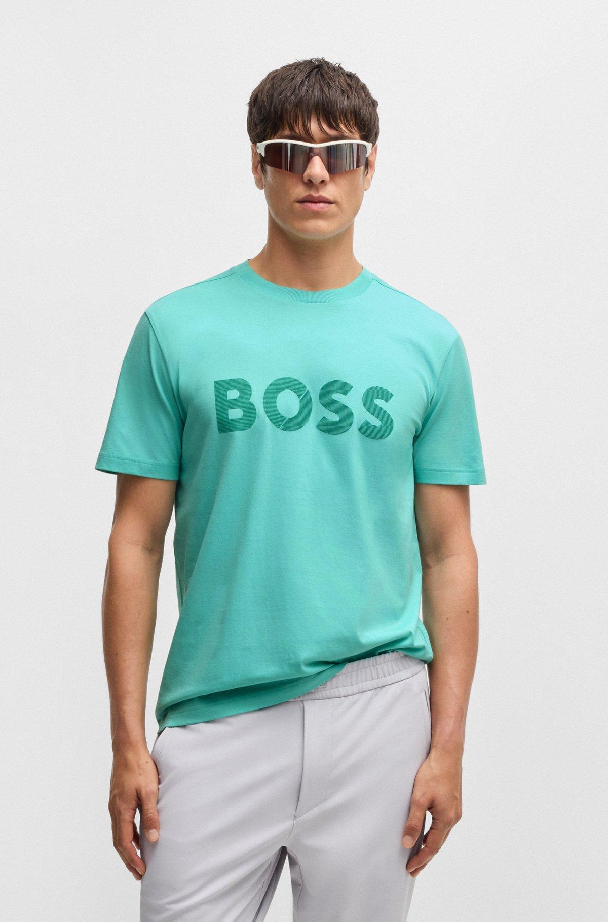 Cotton-jersey T-shirt with large logo Product Image
