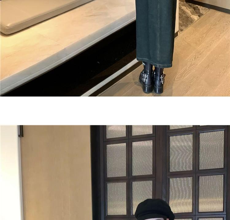 Washed Denim Buttoned Maxi Overall Dress Product Image