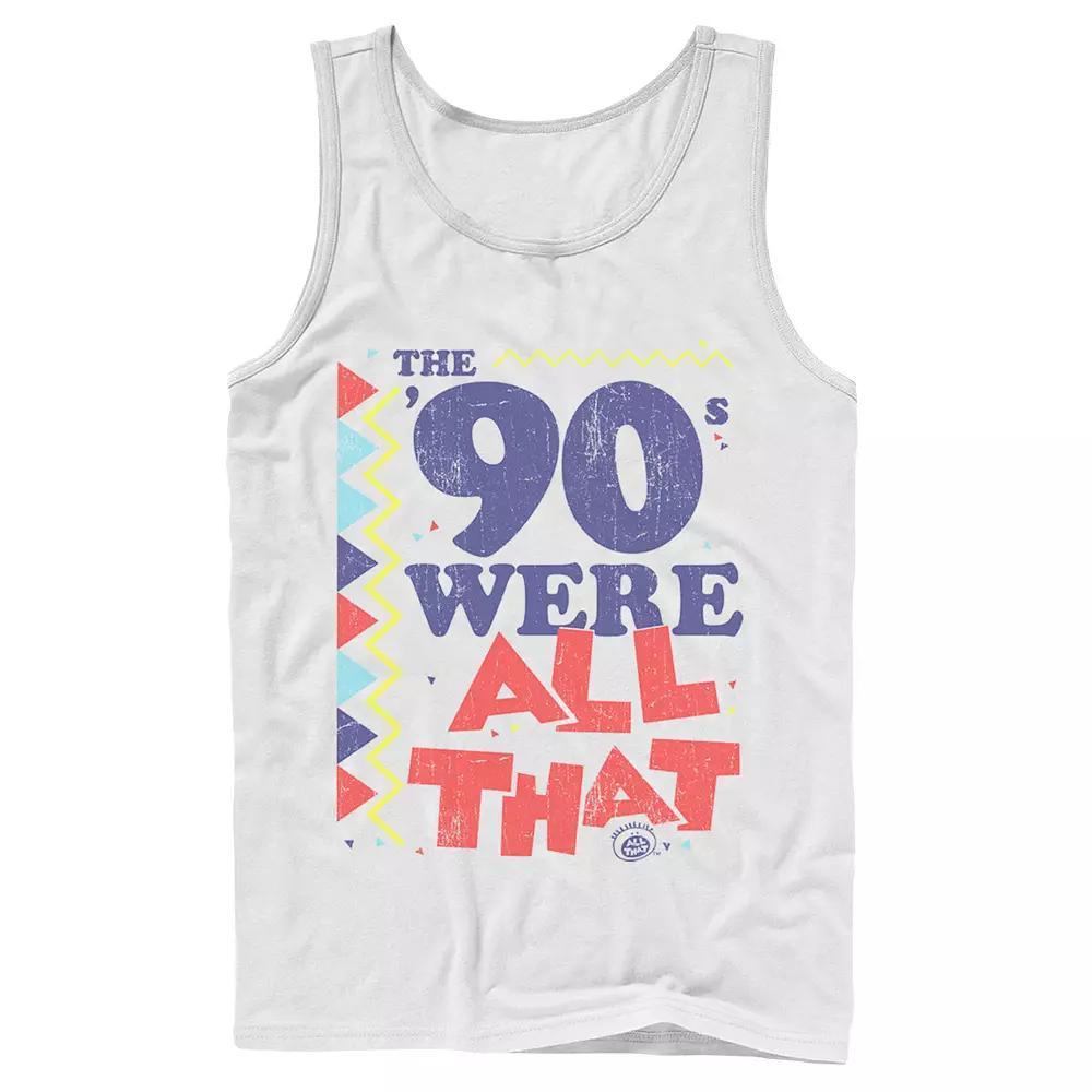 Men's Nickelodeon All That The Nineties Were Retro Poster Graphic Tank Top, Size: Large, White Product Image