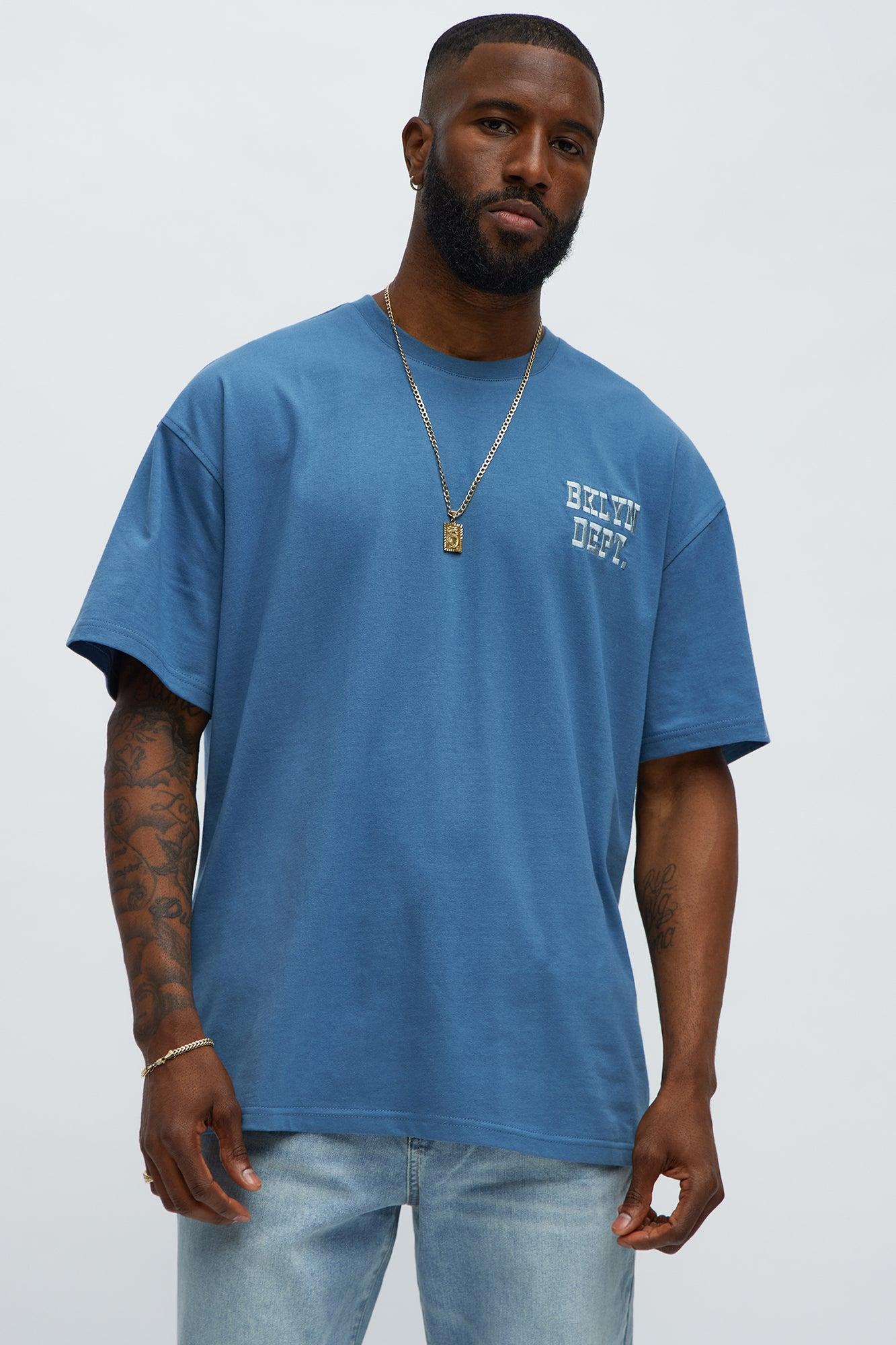 Short Sleeve Blessed Puff Print Tee - Blue Product Image
