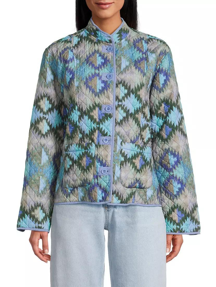 Andy Geometric Quilted Button-Up Jacket Product Image