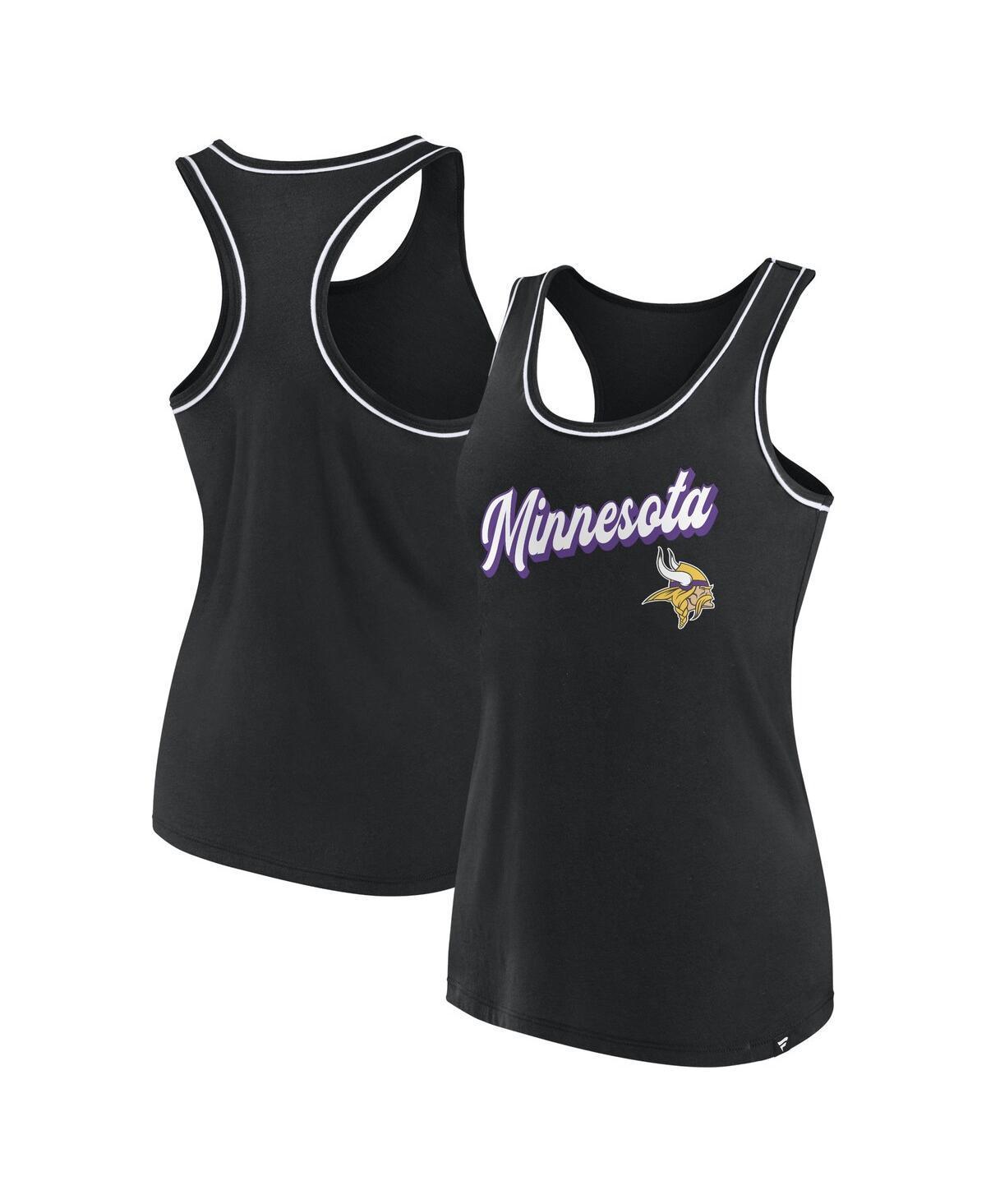 Women's Fanatics Branded Black Brooklyn Nets Wordmark Logo Racerback Tank Top, Size: Large Product Image