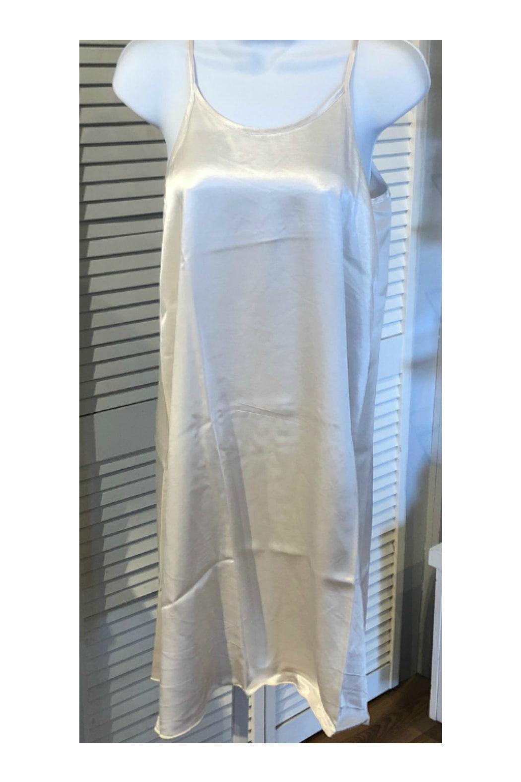 RUBY Satin Nightgown With Spaghetti Strap And Gathered Back Product Image
