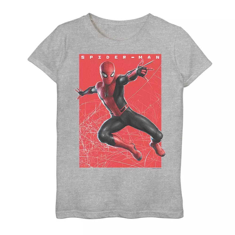 Girls 7-16 Marvel Spider-Man Far From Home Webbed Swing Poster Tee, Girls Athletic Grey Product Image