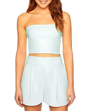 Susana Monaco Faux Leather Cropped Tube Top Product Image