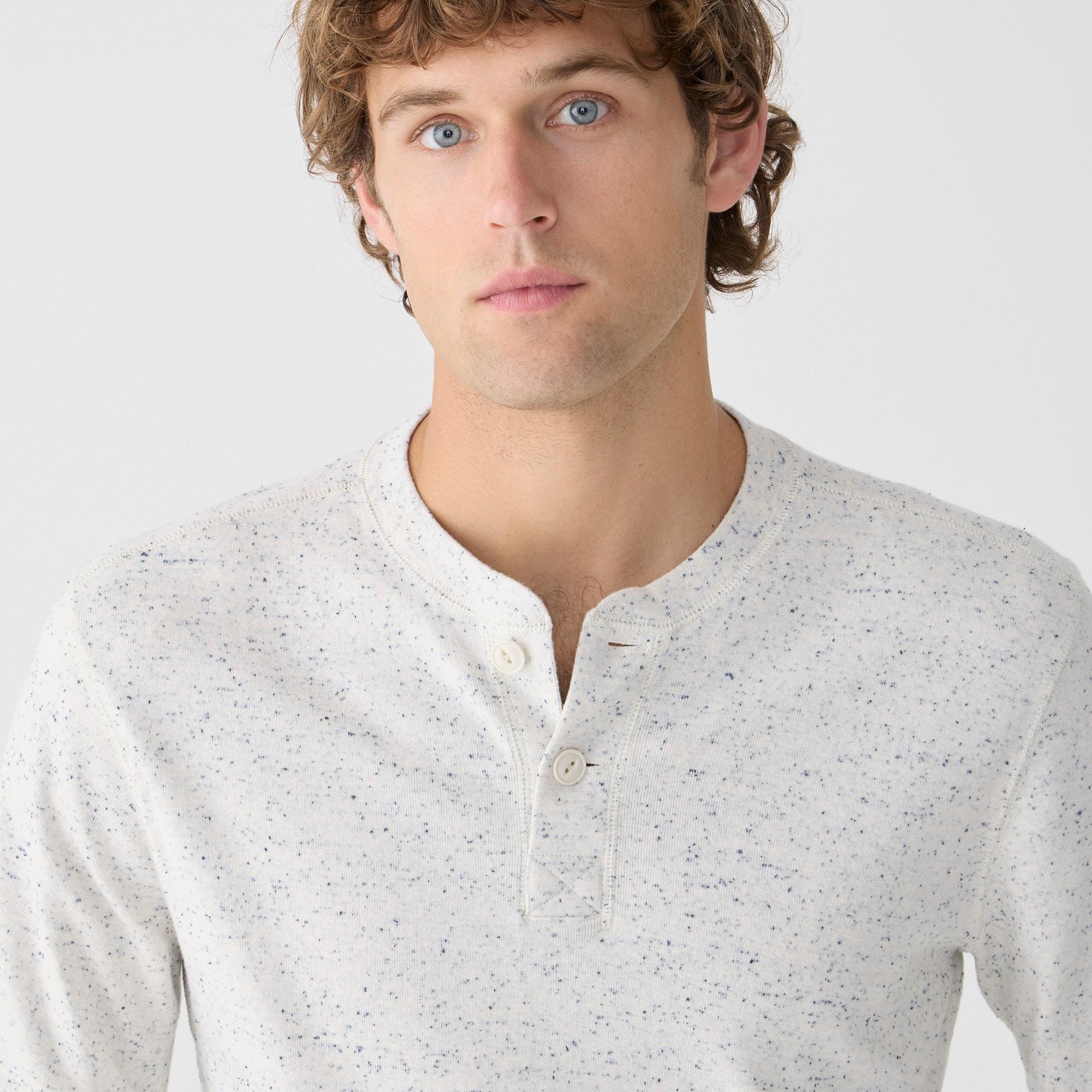 Heritage brushed rib-knit henley Product Image
