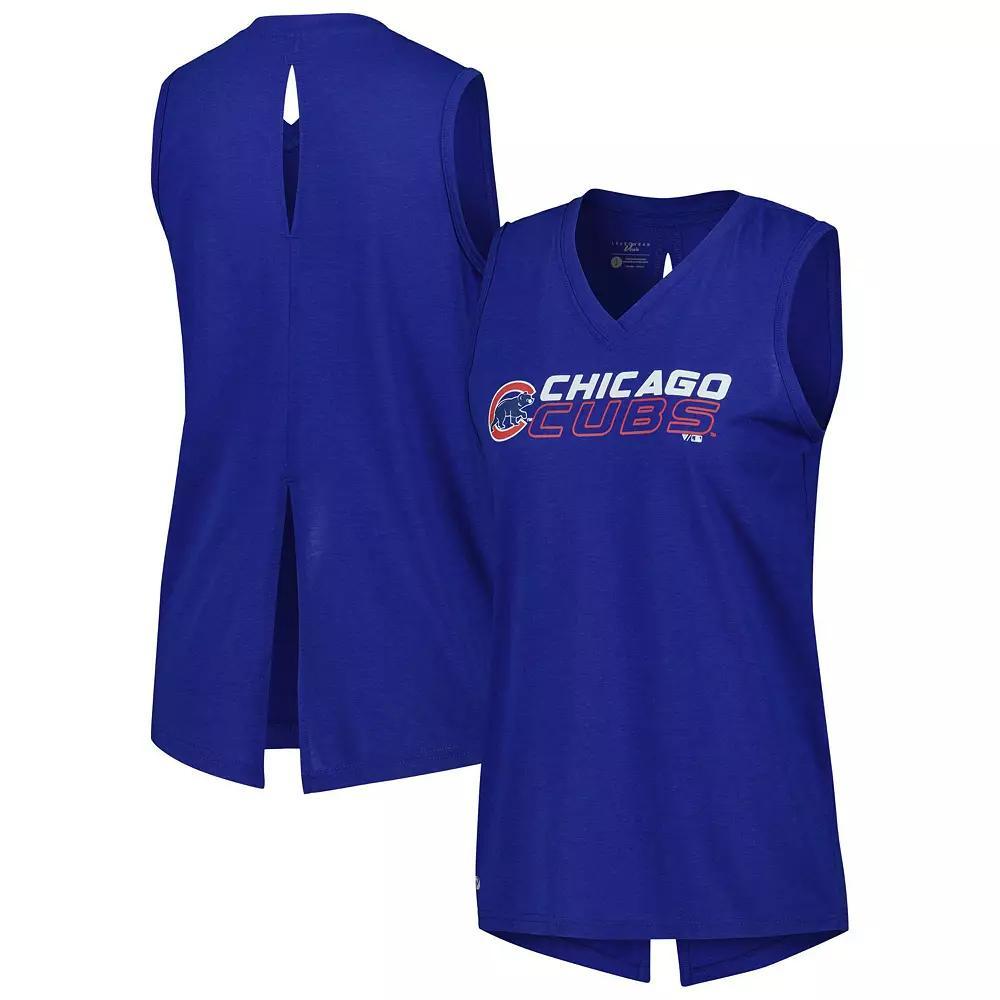 Women's Levelwear  Royal Chicago Cubs Paisley Chase V-Neck Tank Top, Size: Large, Blue Product Image