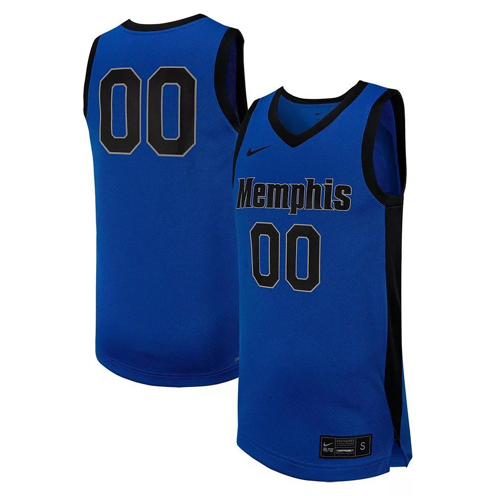 Men's Nike #0 Royal Memphis Tigers Replica Basketball Jersey, Size: XL, Blue Product Image