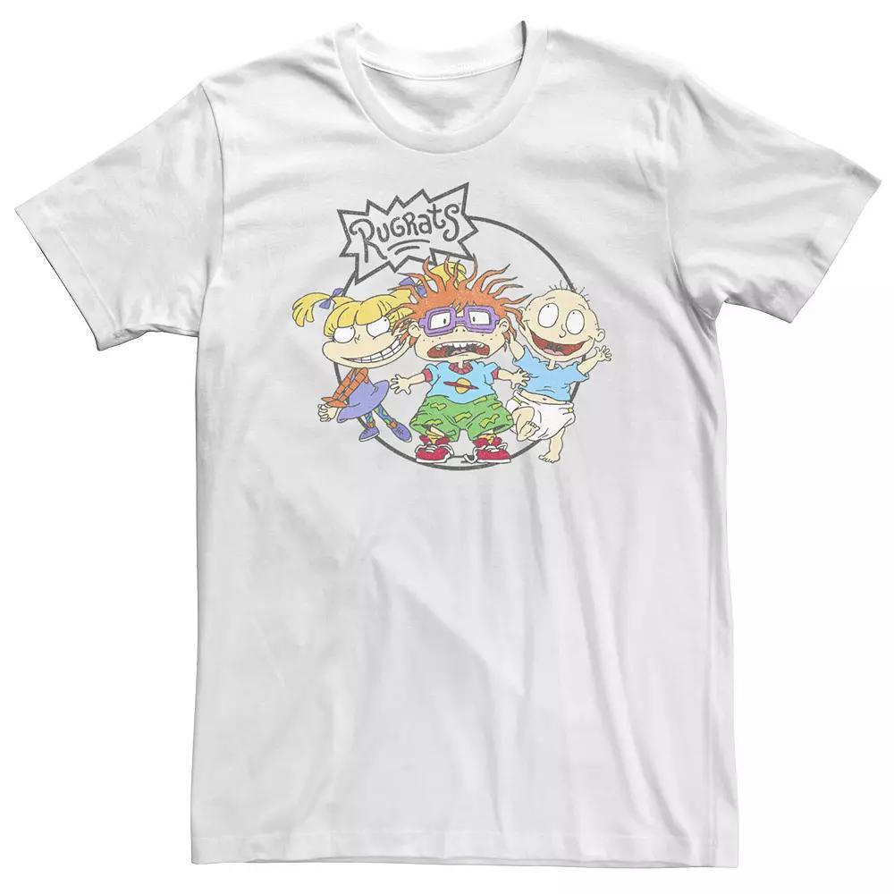 Big & Tall Nickelodeon Rugrats Chuckie Tommy & Angelica Logo Tee, Men's, Size: 4XLT, White Product Image