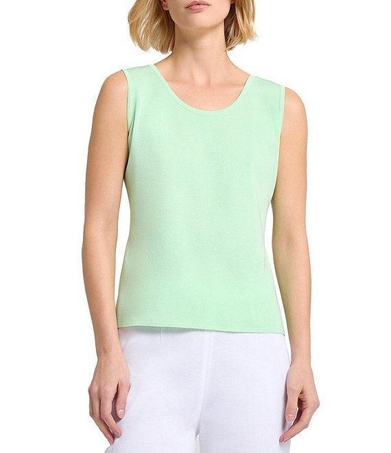 MISOOK Knit Double Scoop Neck Sleeveless Tank Product Image