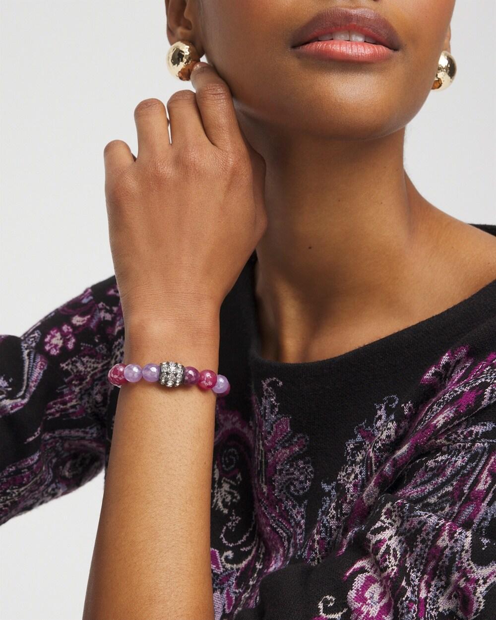 Purple Beaded Pavé Bracelet Product Image