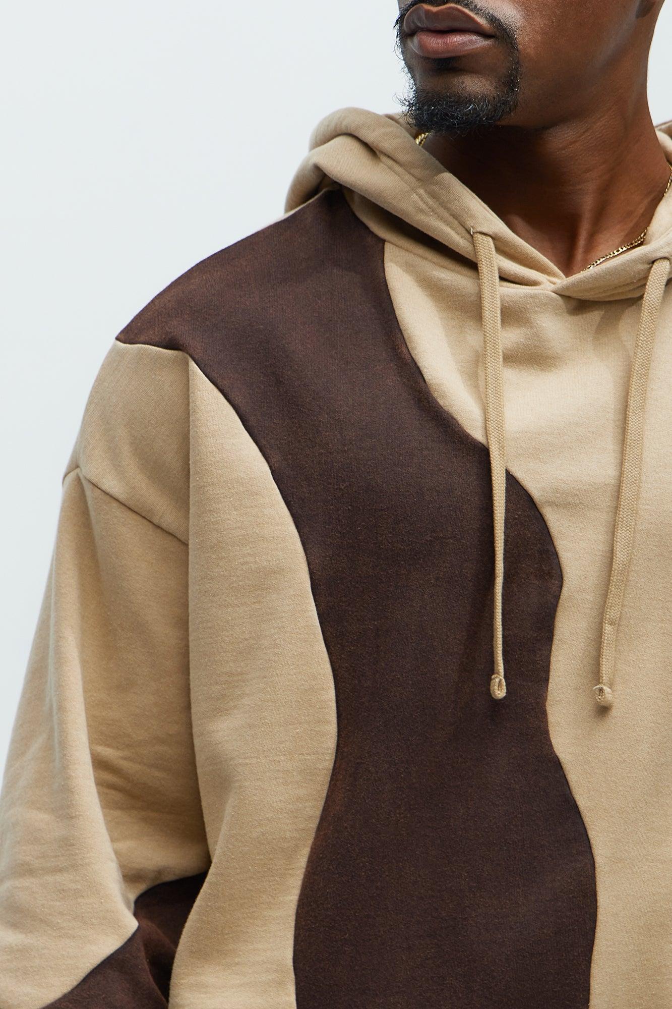 Washed Abstract Hoodie - Brown Product Image