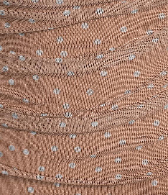 GB Mesh Dotted Strapless Midi Dress Product Image