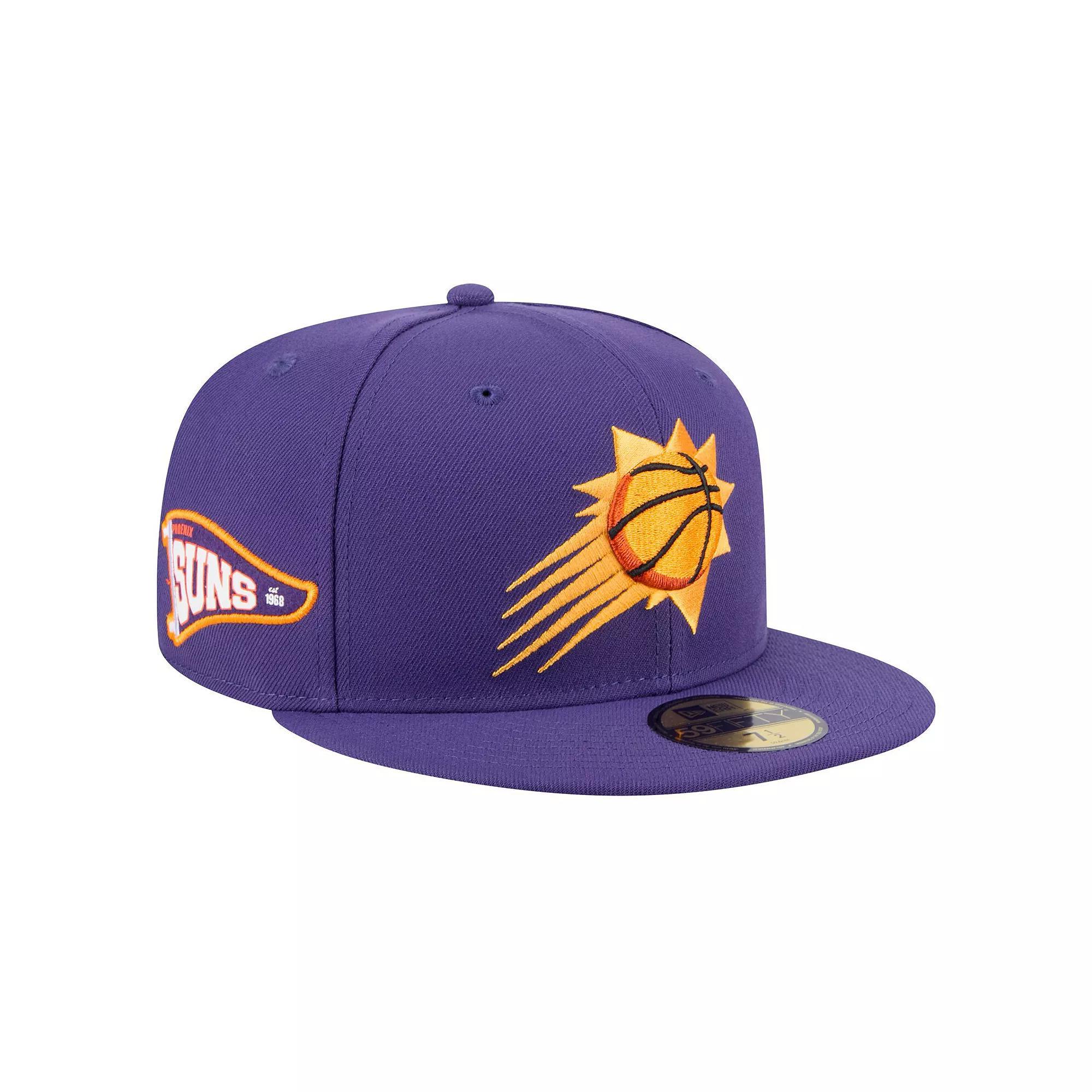 Men's New Era Purple Phoenix Suns Throwback Pennant 59FIFTY Fitted Hat, Size: 7 5/8, Phx Purple Product Image