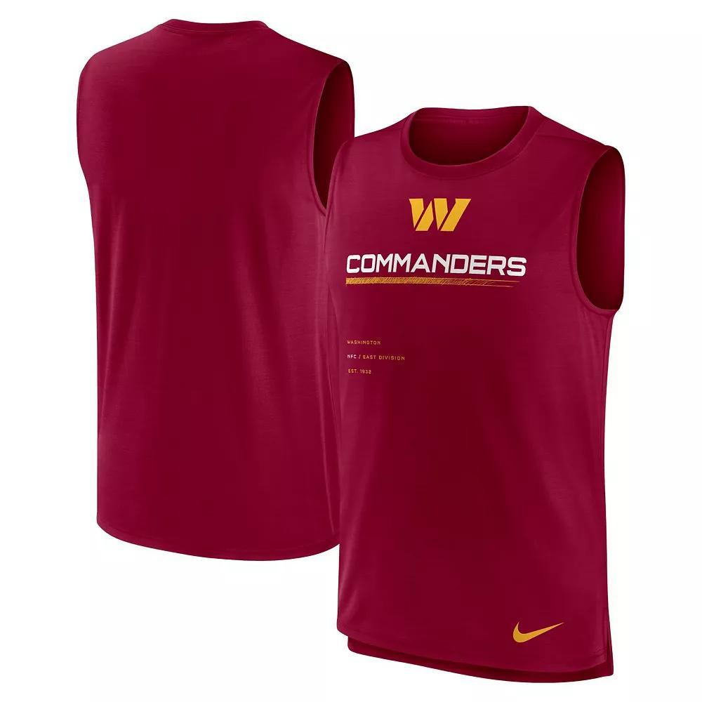 Men's Nike Burgundy Washington Commanders Muscle Trainer Tank Top, Size: Small, Wft Med Re Product Image