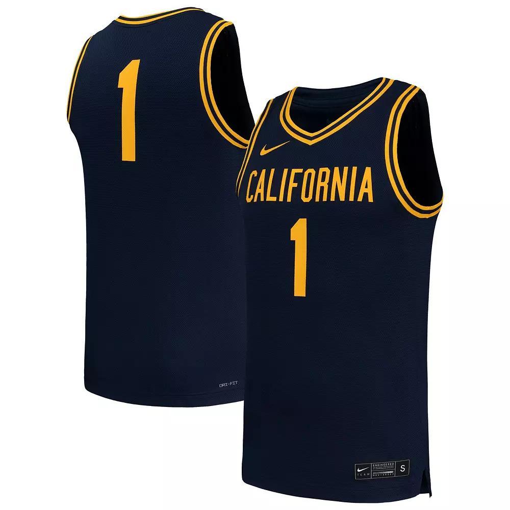 Men's Nike #1 Navy Cal Bears Replica Basketball Jersey, Size: Small, Blue Product Image
