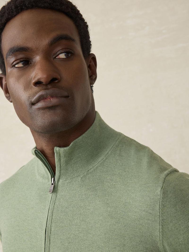Movement™ Quarter Zip Sweater - Faded Leaf Melange Product Image