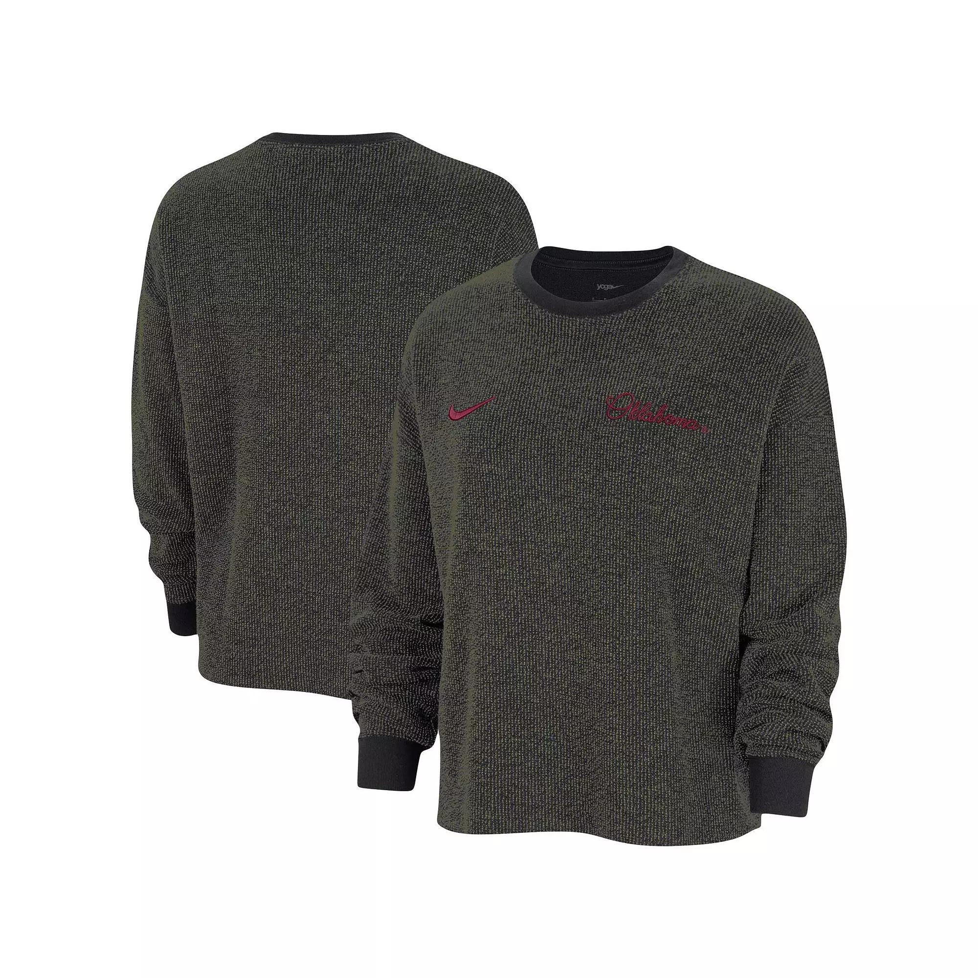 Women's Nike  Black Oklahoma Sooners Yoga Script Pullover Sweatshirt, Size: Small Product Image