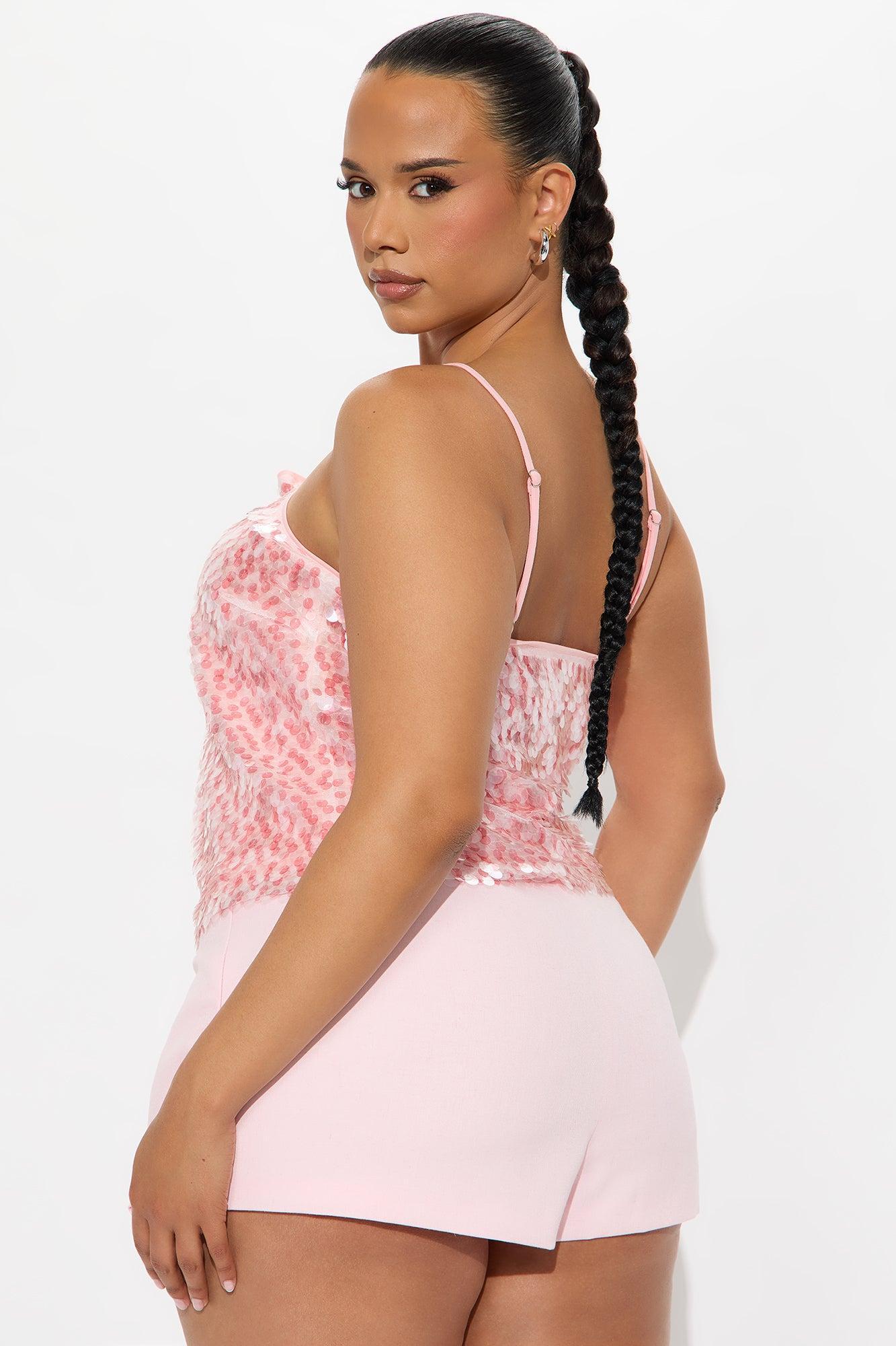 Inner Star Sequin Cami Top - Pink Product Image