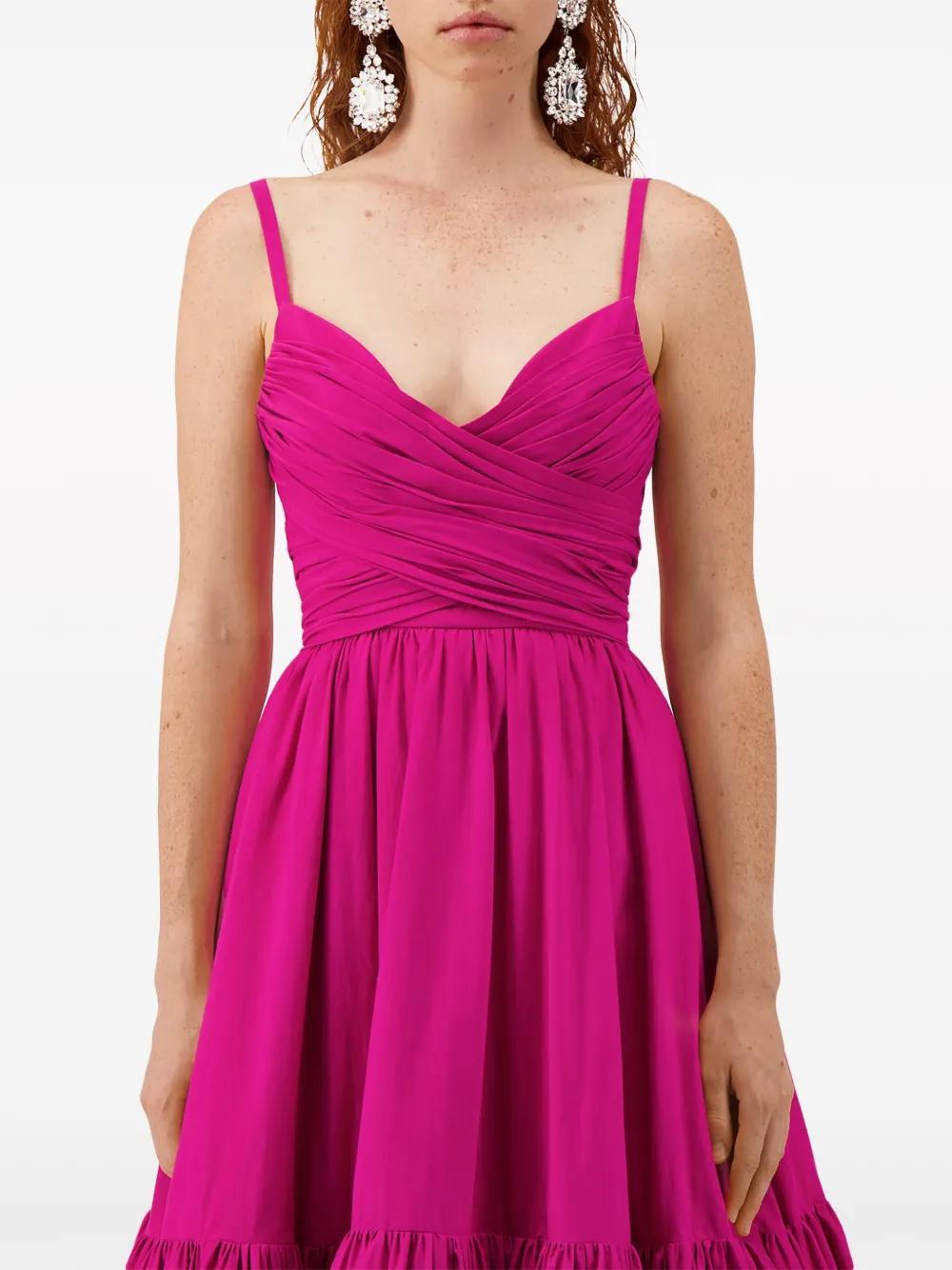 gathered-detail flared maxi dress Product Image
