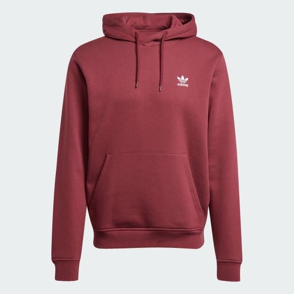 adidas Trefoil Essentials Hoodie Shadow Red XS Mens Product Image