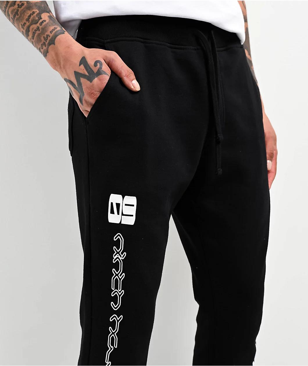 Ninth Hall Race Black Signal Stacked Flare Sweatpants Product Image