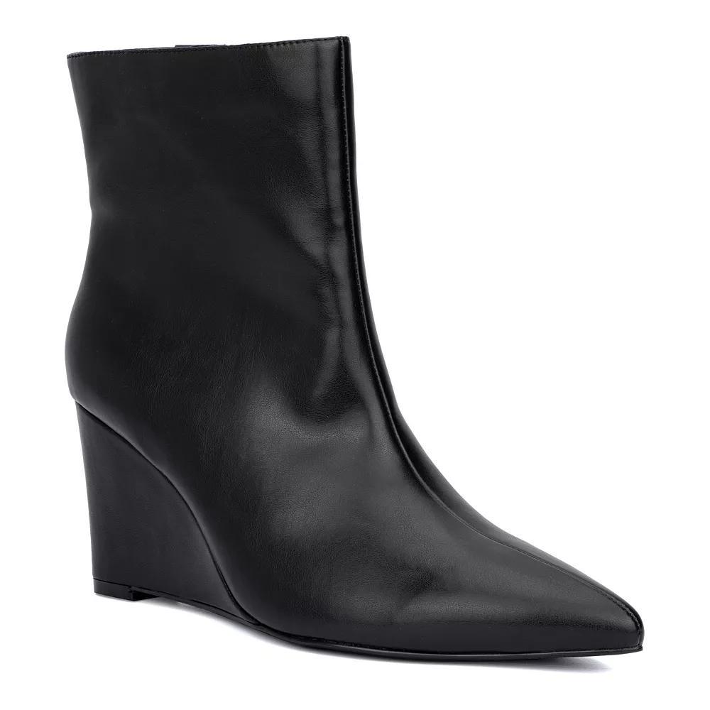Fashion to Figure Hayley Women's Wedge Ankle Boots, Size: 8 Wide, Black Product Image