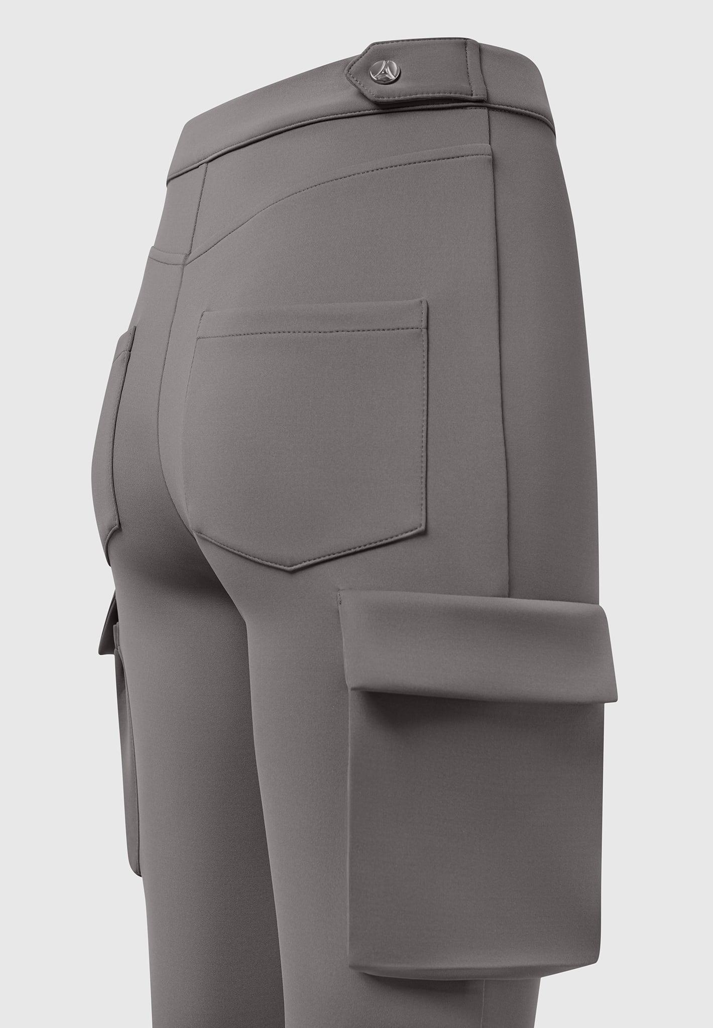 Neoprene Cargo Fit and Flare Leggings - Grey Female Product Image