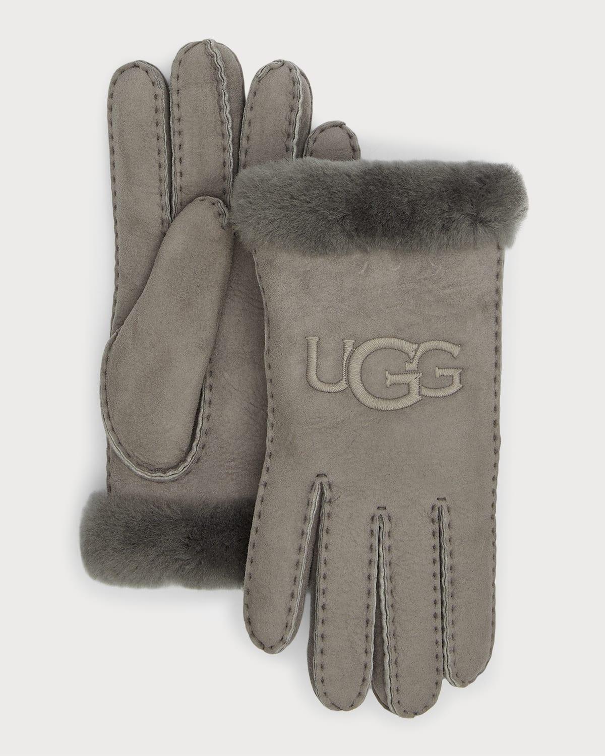 Embroidered Logo Sheepskin Gloves Product Image