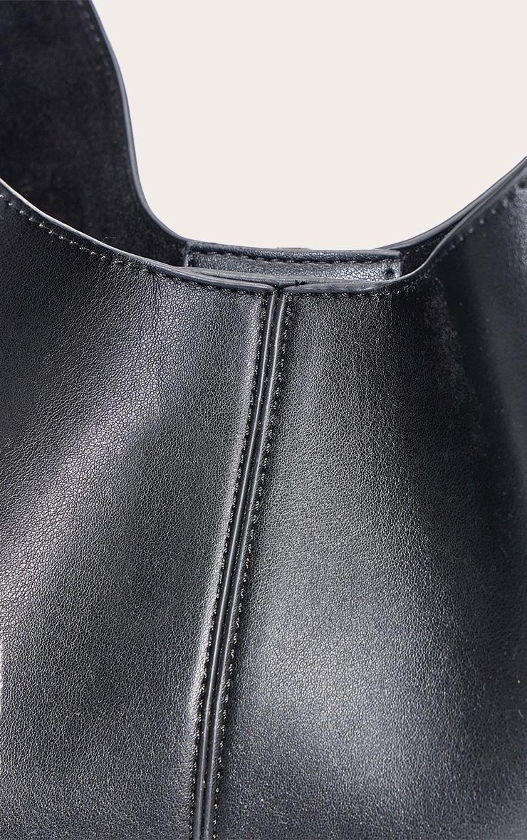 Black Pu Circle Handle Shoulder Bag Product Image