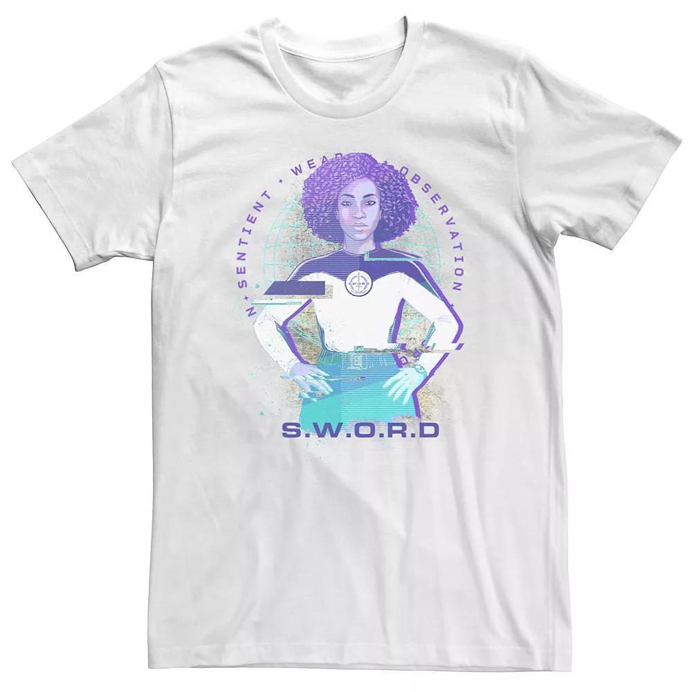 Big & Tall Marvel WandaVision Monica Rambeau Glitch Tee, Men's, Size: 3XL Tall, White Product Image
