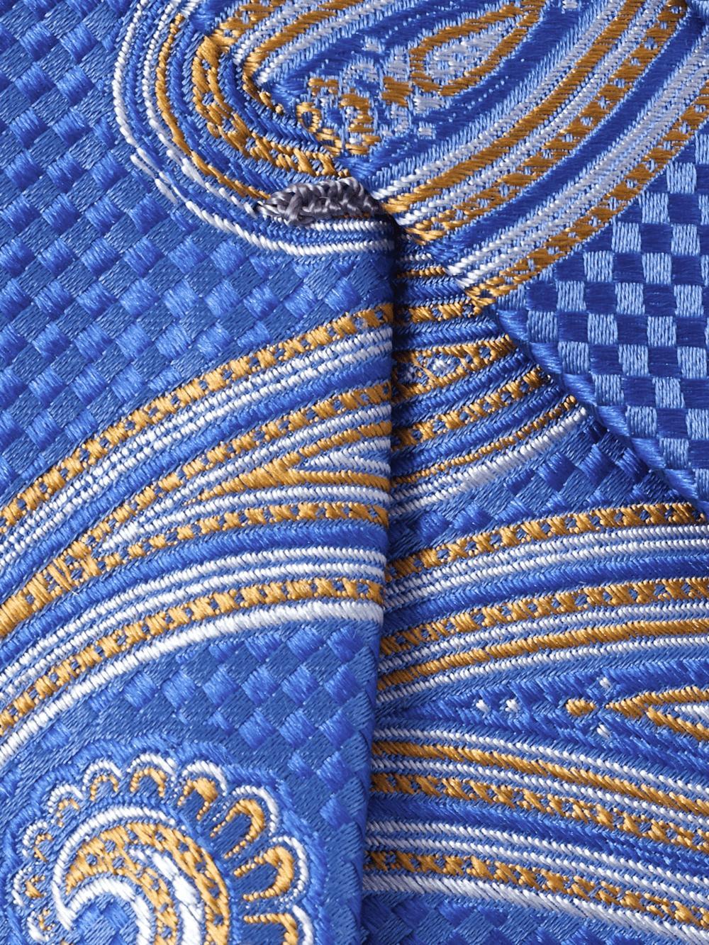 Paisley Woven Silk Tie - Blue/yellow Product Image