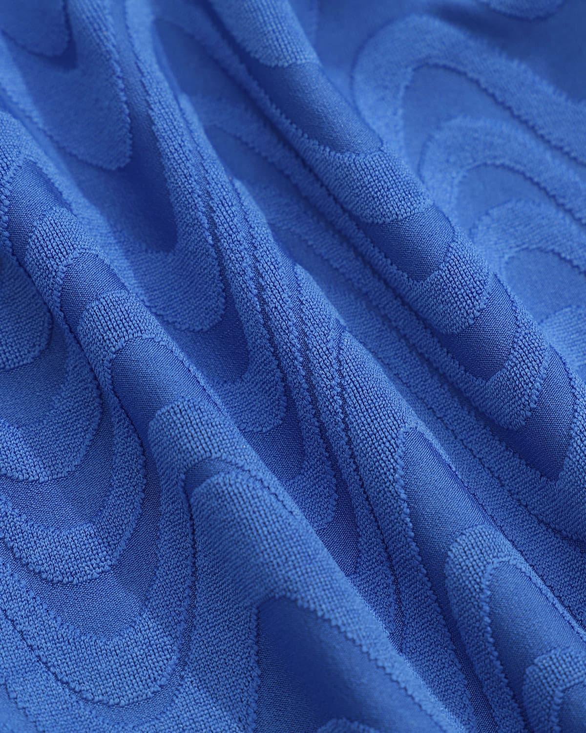 Blue Textured Cutout Bikini Set Product Image