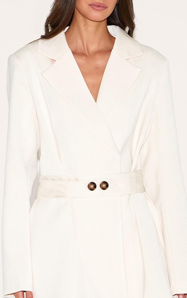 Almond Structured Belted Blazer Dress Product Image