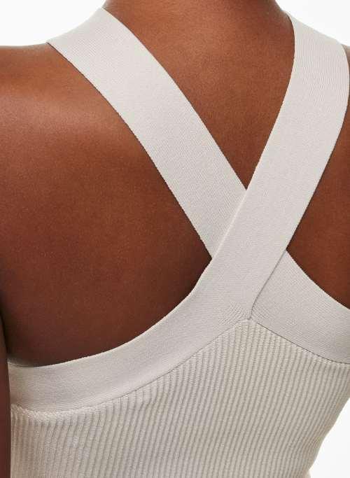 sculpt knit criss cross cropped tank Product Image