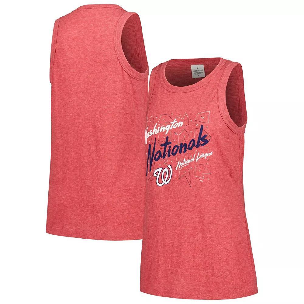 Women's Soft as a Grape Red Washington Nationals Gauze High Neck Tank Top, Size: Small Product Image