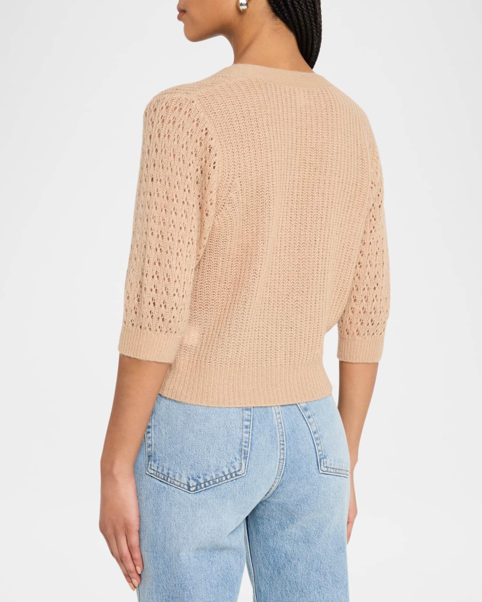 Cashmere-Silk Mixed Stitch Cardigan Product Image