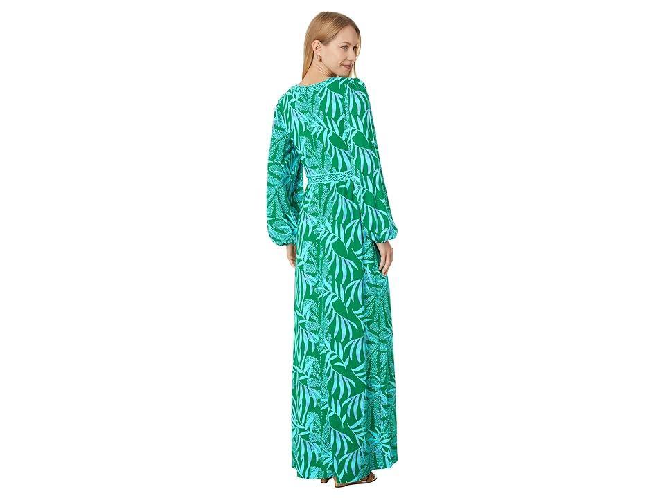 Lilly Pulitzer Wexlee Long Sleeve Maxi Dress (Fiddle Leaf Its A Jungle Out There Engineered Knit Maxi Dress) Women's Dress Product Image