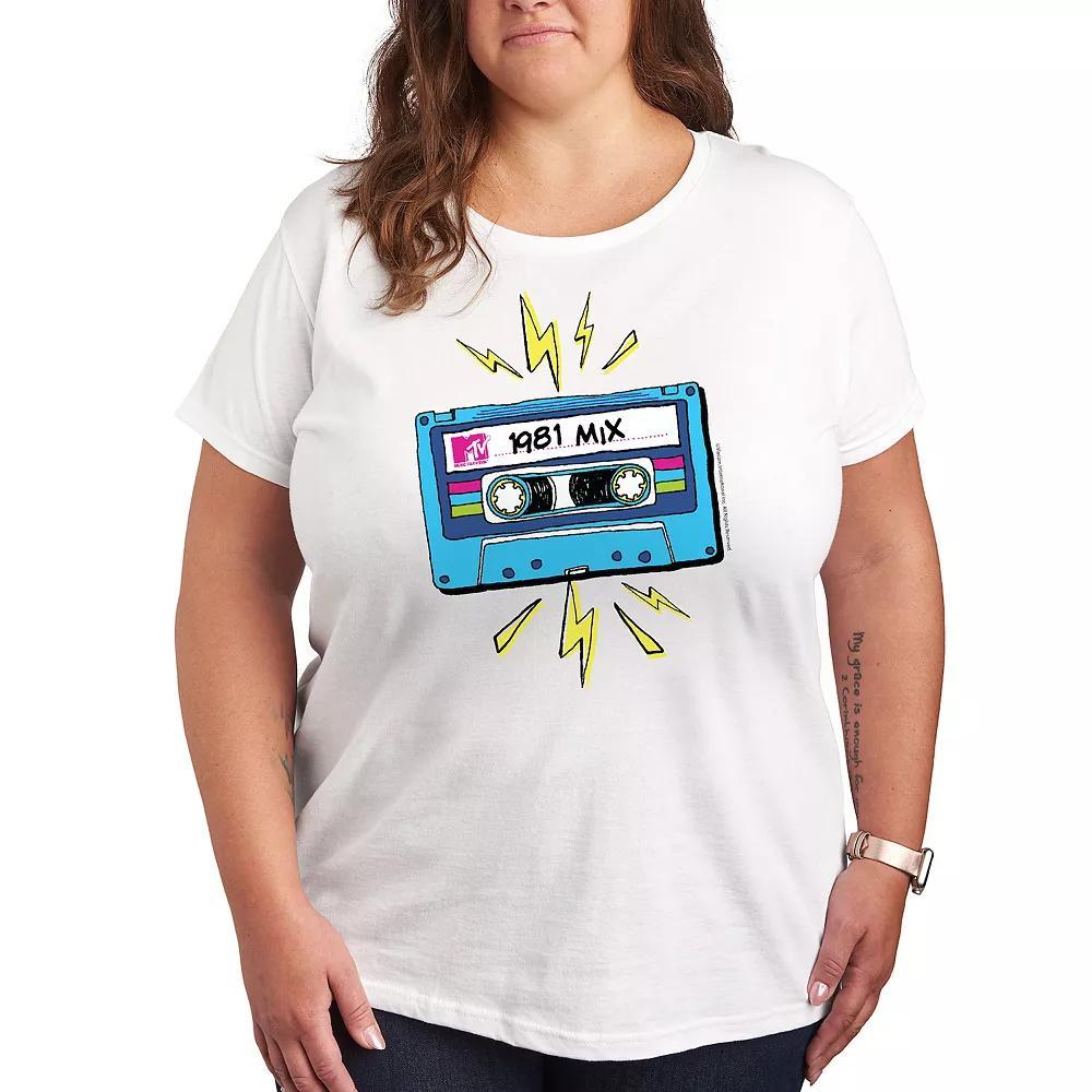 Women's MTV Cassette Graphic Tee, Size: Small, White Product Image