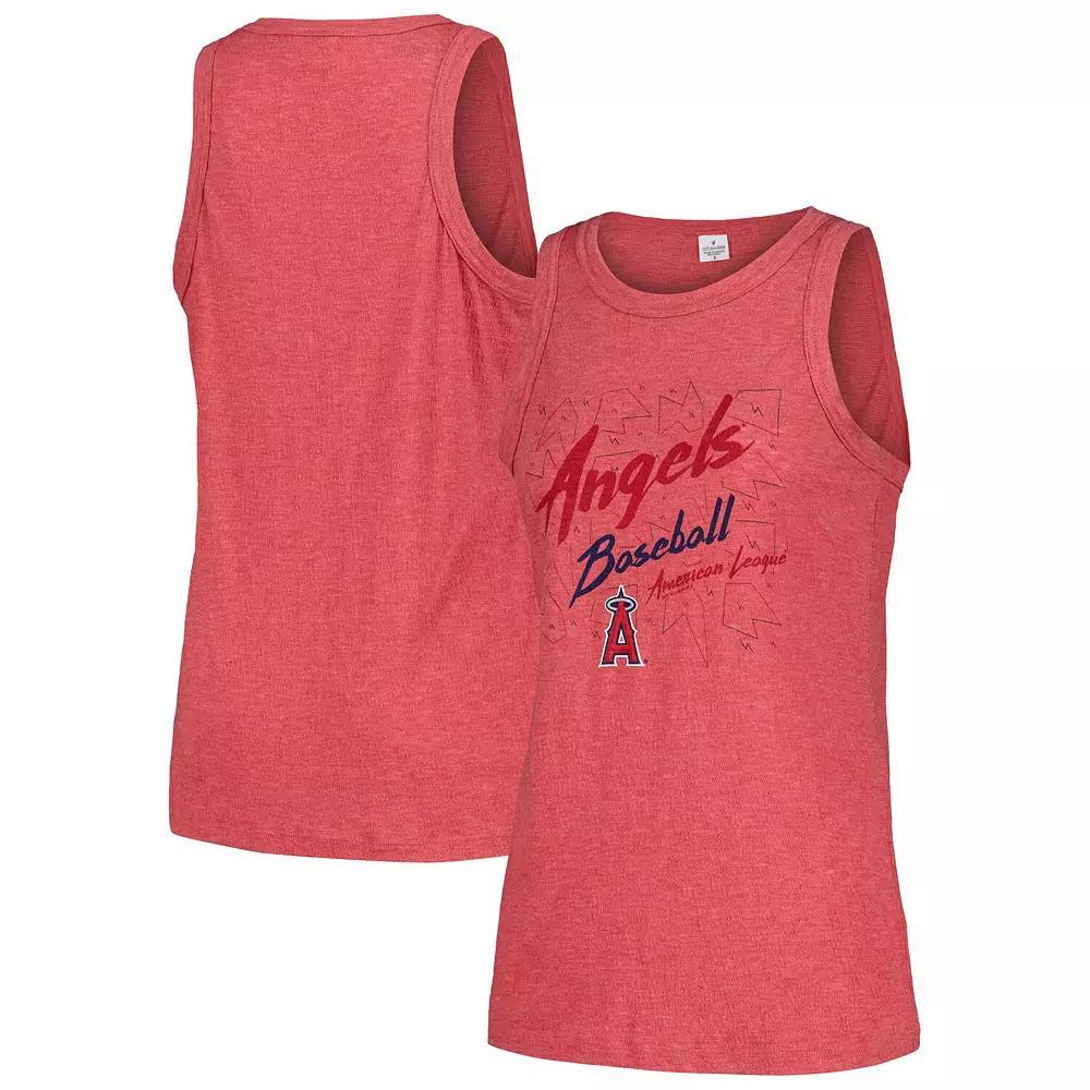 Women's Soft as a Grape Red Los Angeles Angels Gauze High Neck Tank Top, Size: Medium Product Image