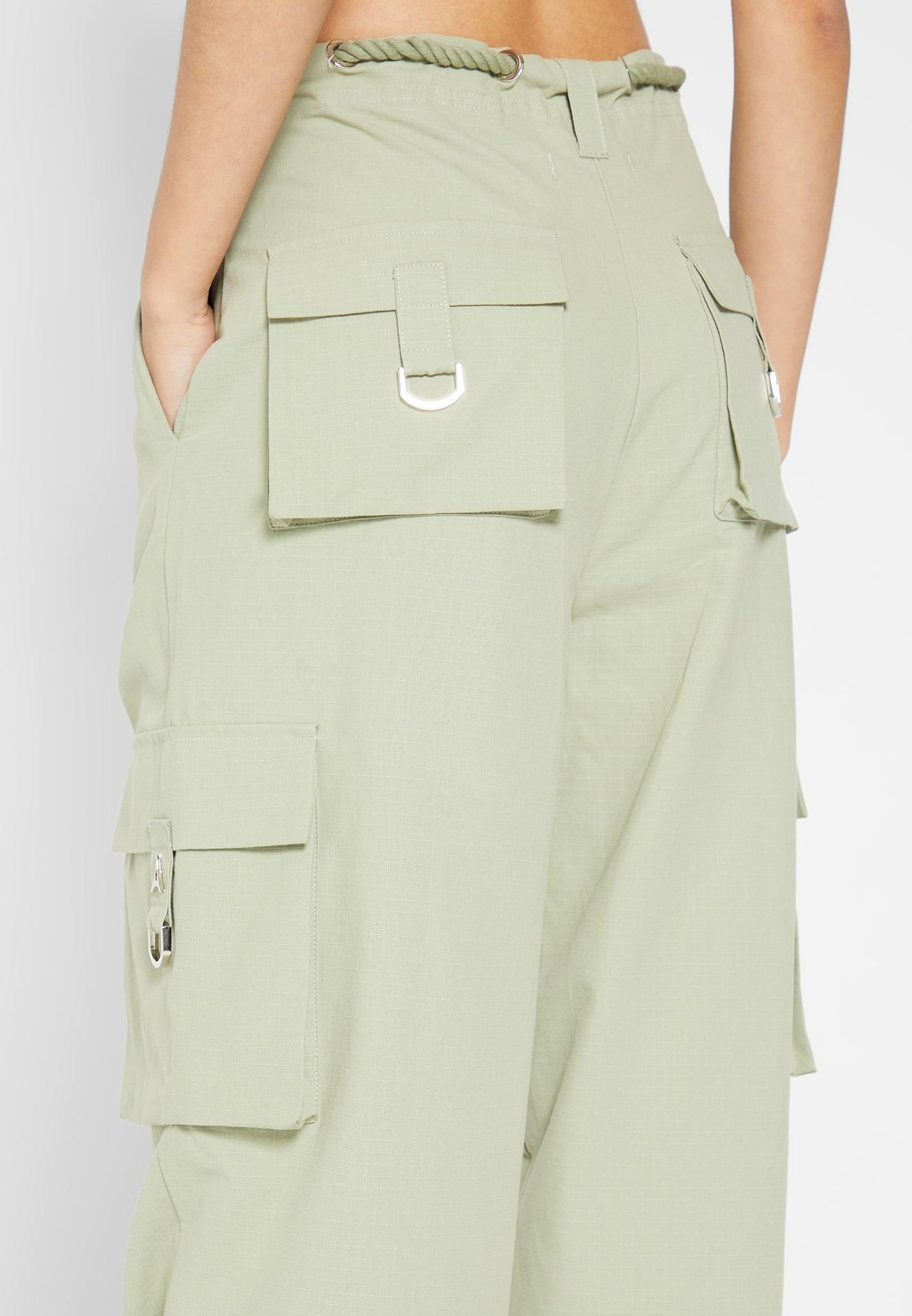 Ripstop Parachute Cargo Pants - Sage Female Product Image