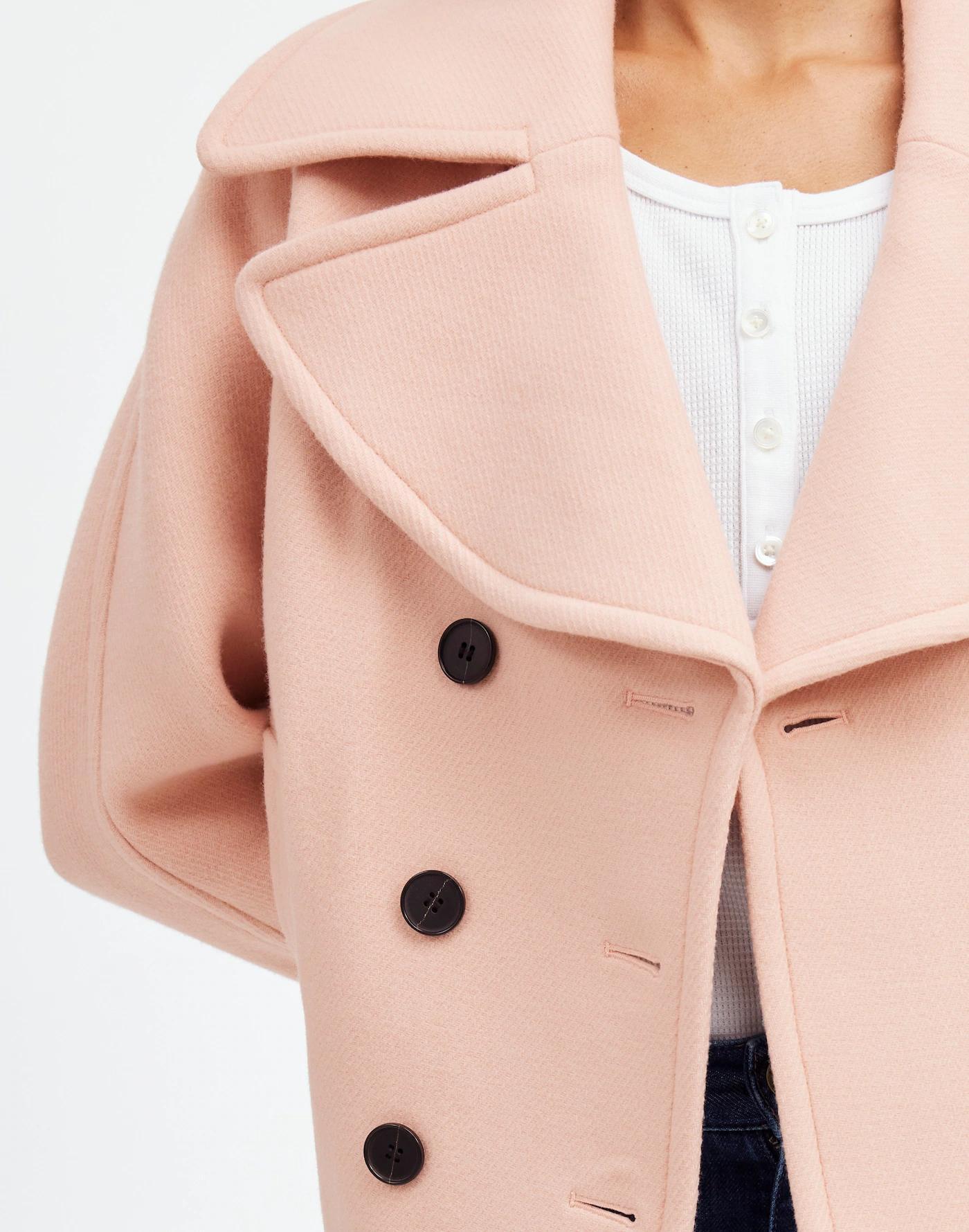 Oversized-Collar Short Peacoat Product Image
